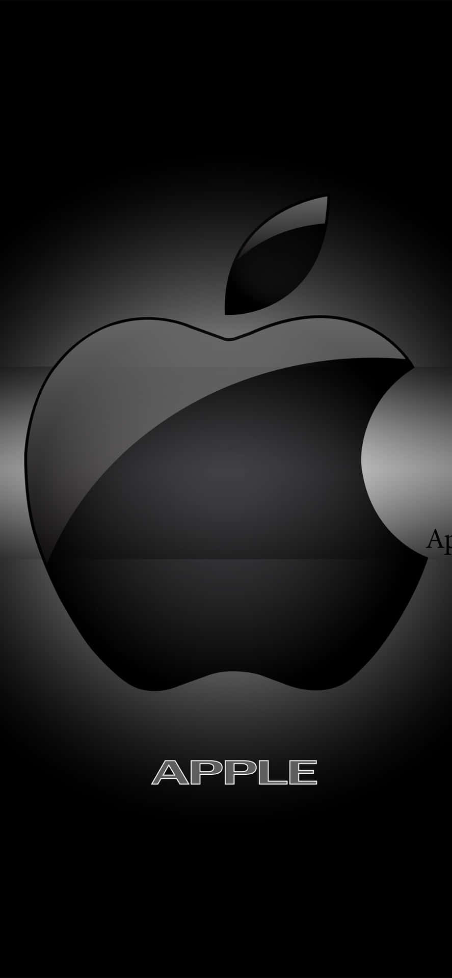 3D Pixel 3 Sort Apple Logo Baggrund