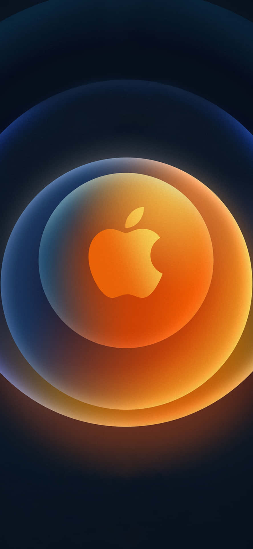 Pixel 3 Orange Abstract Apple Logo Background