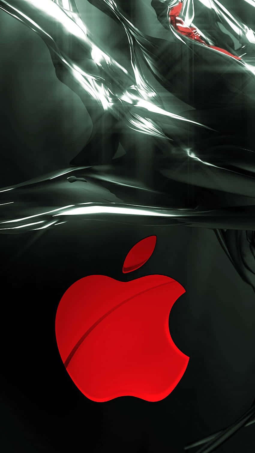 Pixel3 Röd Apple-logobakgrund.