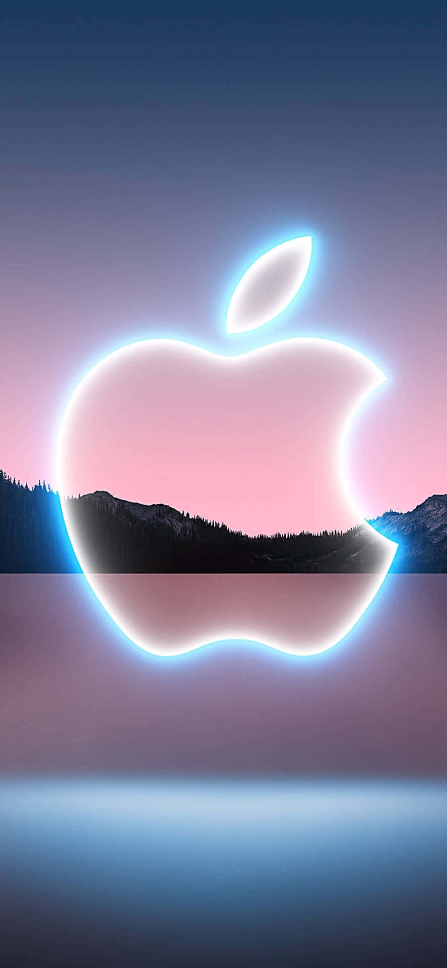 Pixel3 Lysande Apple-logotyp Bakgrund.