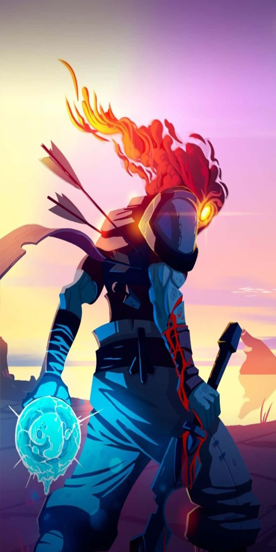 A Character With Red Hair And A Sword In His Hands