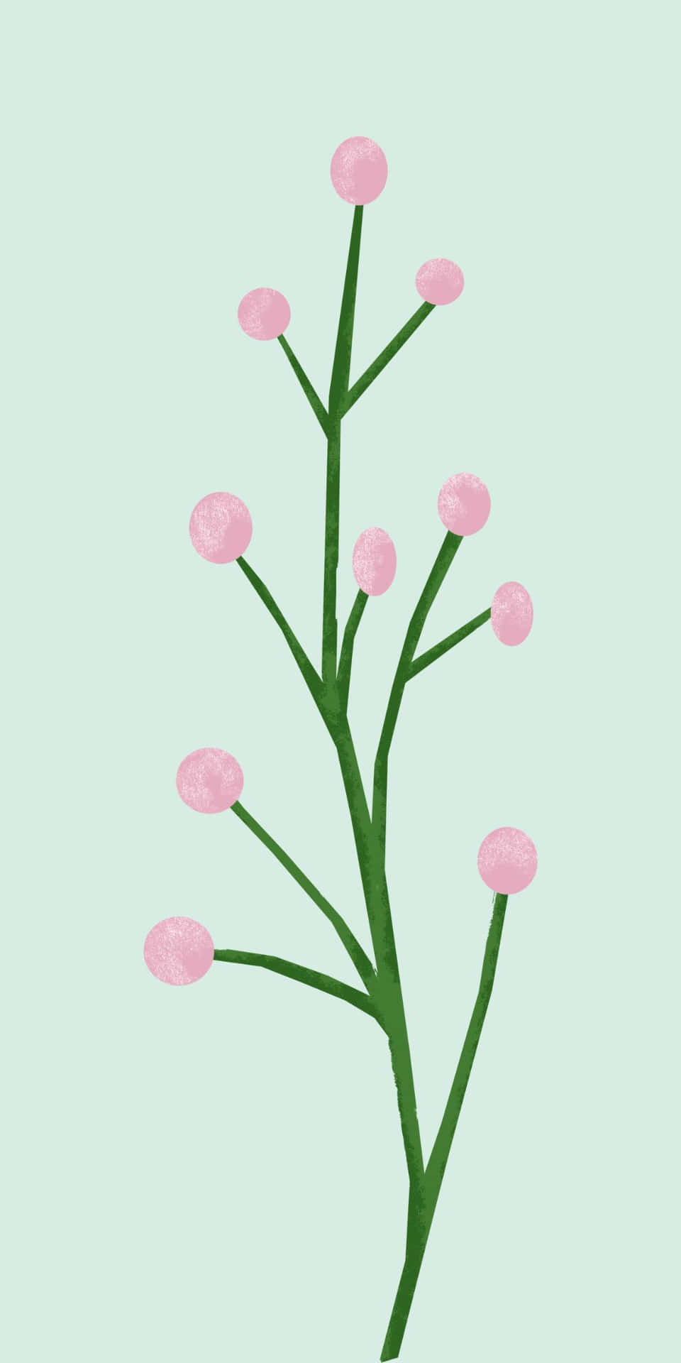 Minimalist Pixel 3 Baggrund af Pink Runde Blomster