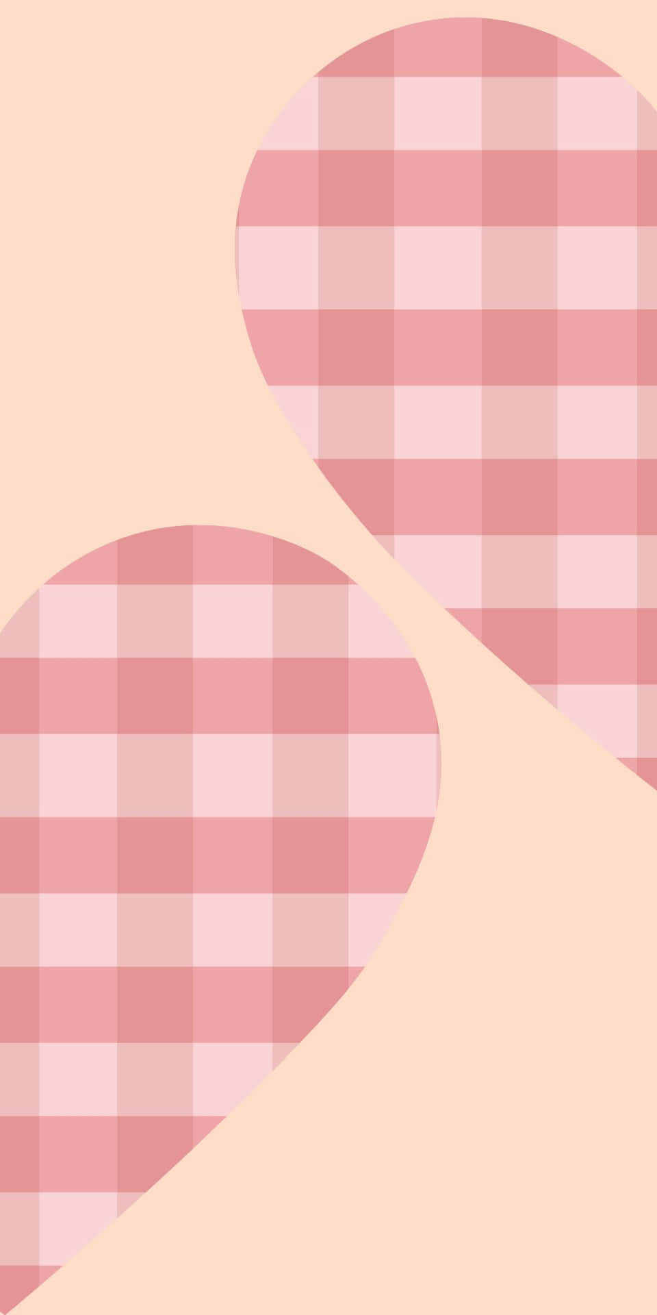 Divided Heart In Gingham Pattern For Pixel 3 Background