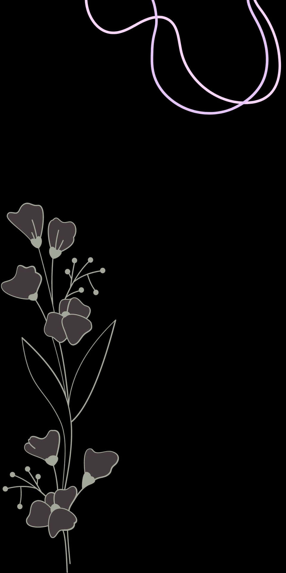 Pixel 3 Background Black Aesthetic Flower Artwork Background