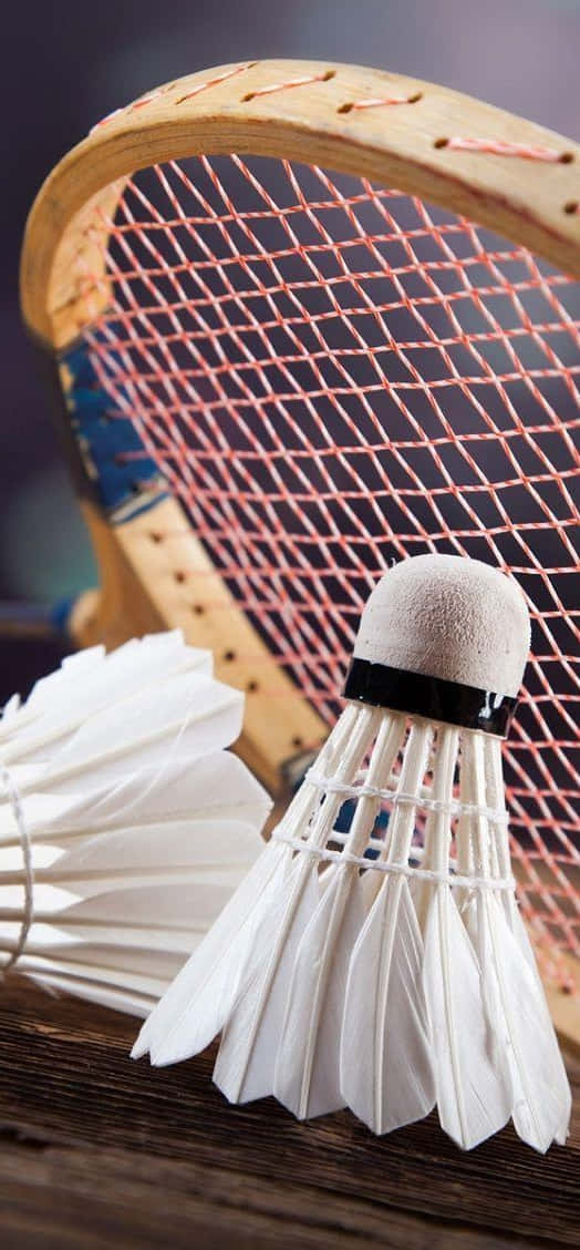 Sports Equipment Shuttlecocks And Wooden Racket Pixel 3 Badminton Background