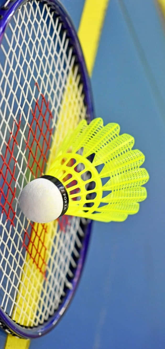 Racket With Yellow Nylon Shuttlecock Pixel 3 Badminton Background