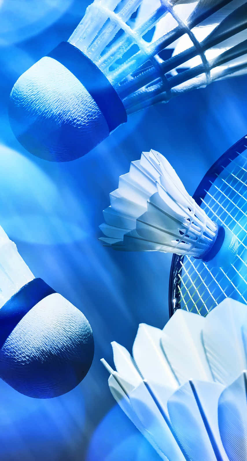 Sfondidigitali Per Computer O Telefono Con Illustrazione Digitale Di Pallini Da Badminton Blu Per Il Pixel 3.