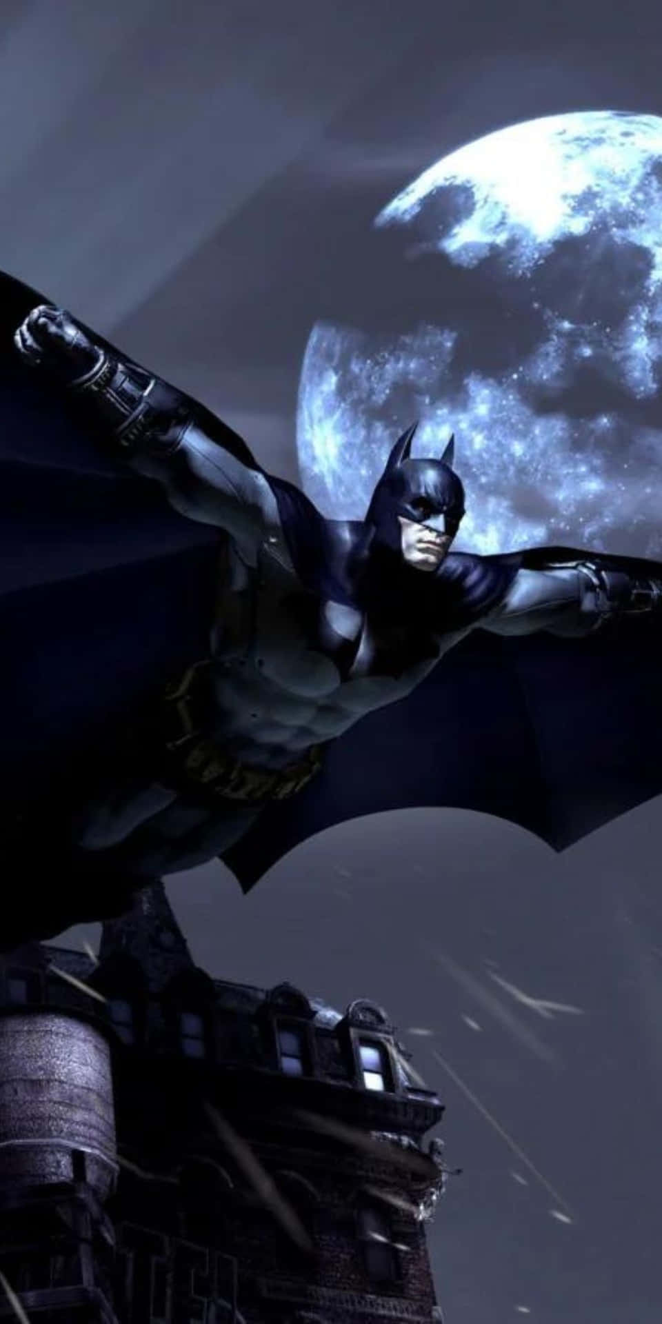 Pixel 3 Batman Arkham City Video Game Flying Cape Moon Background