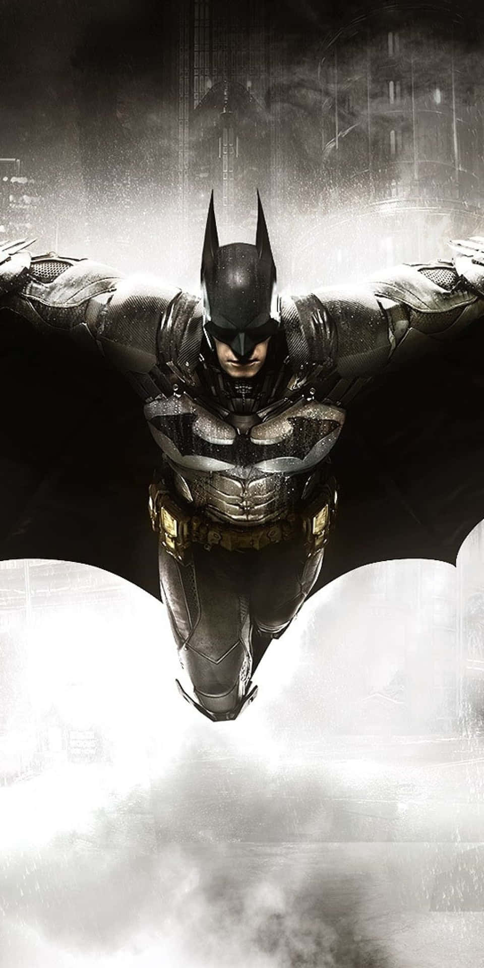 Pixel3 Batman Arkham City Sfondo Con Batman In Volo Con La Sua Mantella Da Supereroe
