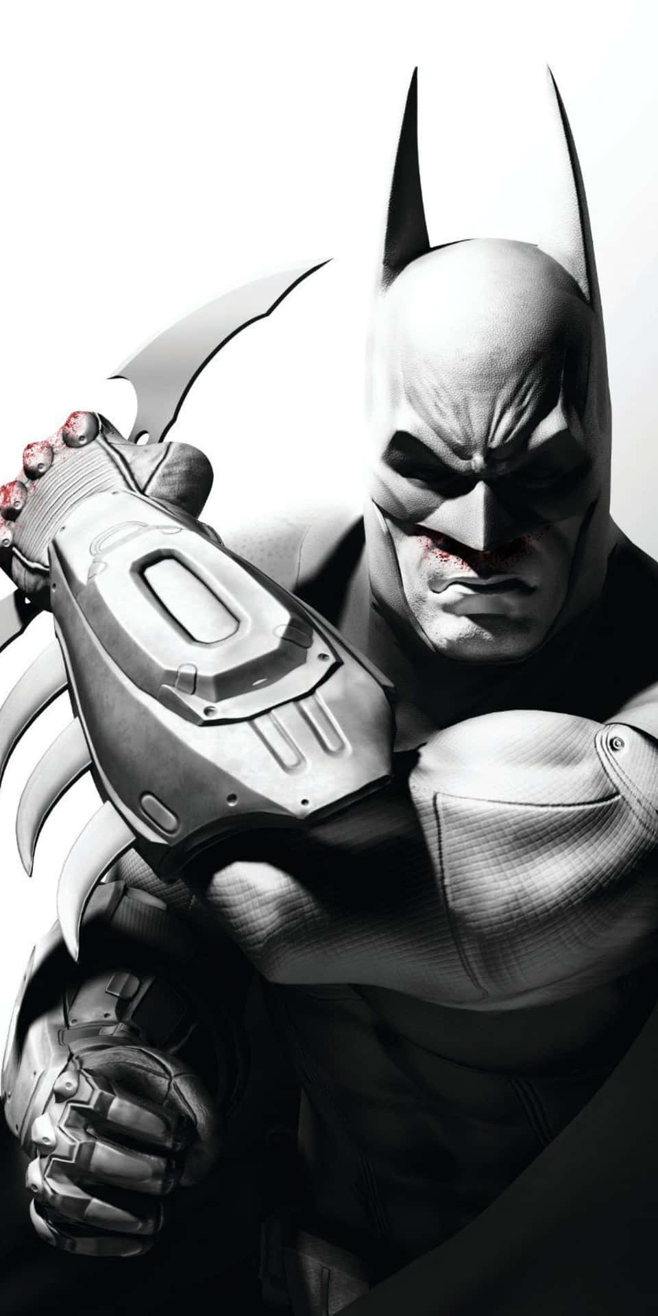 Superhjältepixel 3 Batman Arkham City Svart Och Vit Bakgrund