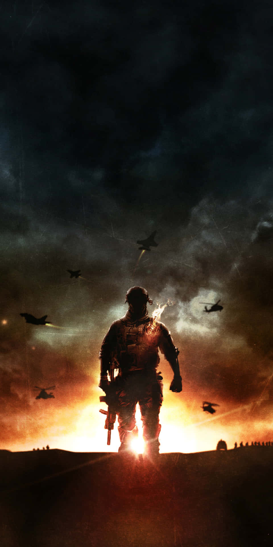 Pixel3 Bakgrundsbild Från Battlefield 4 Vid Solnedgången.