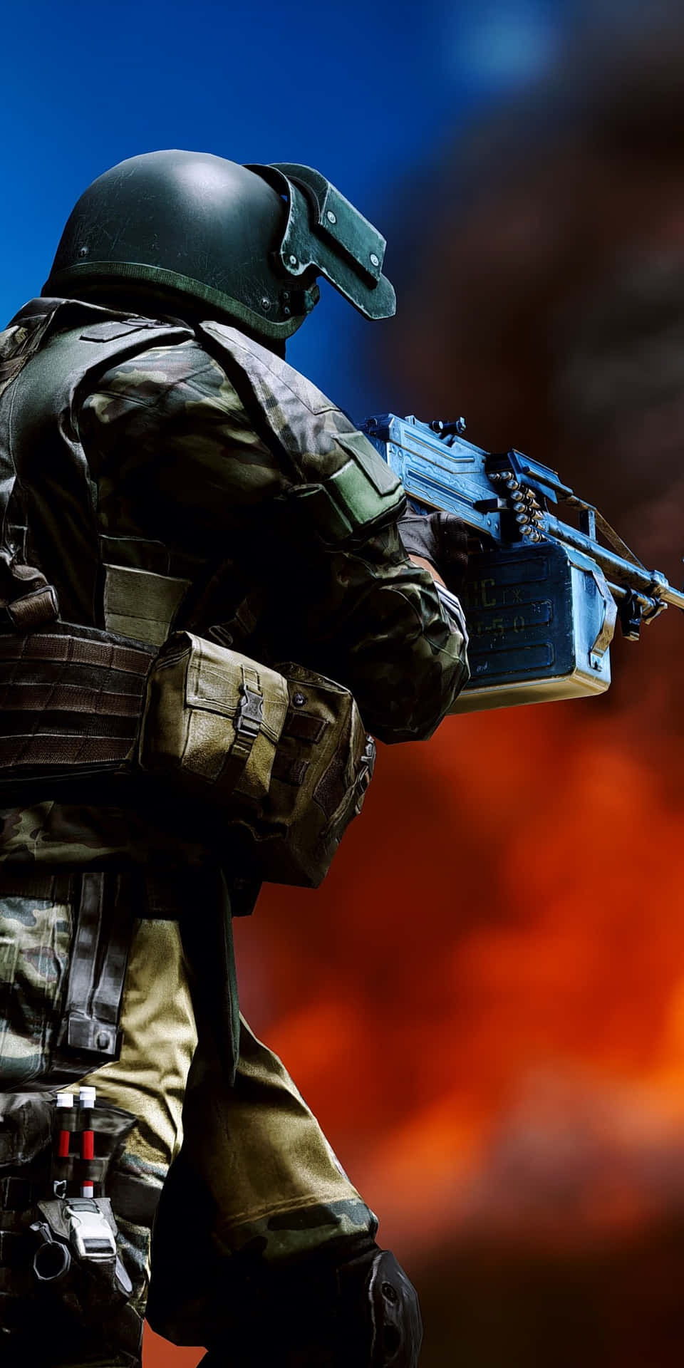 Pixel3 Battlefield 4 Bakgrund Tungt Kulsprutegevär