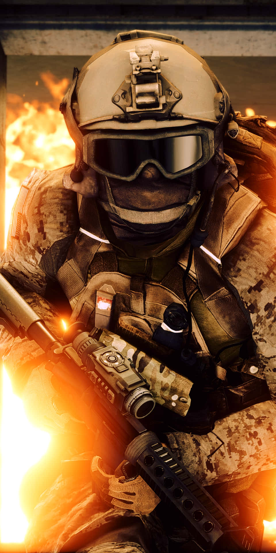 Pixel3 Bakgrundsbild För Battlefield 4 Med Soldat.