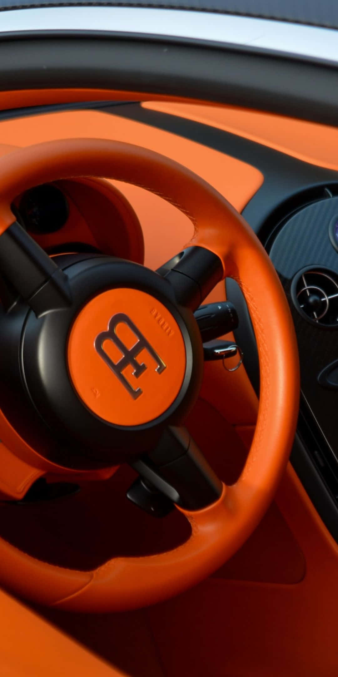 Black And Orange Steering Wheel Pixel 3 Bugatti Background