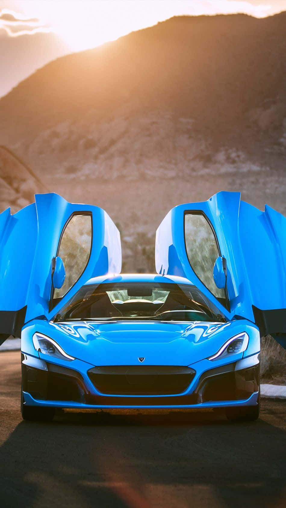 Blue Ferrari Pixel 3 California Background