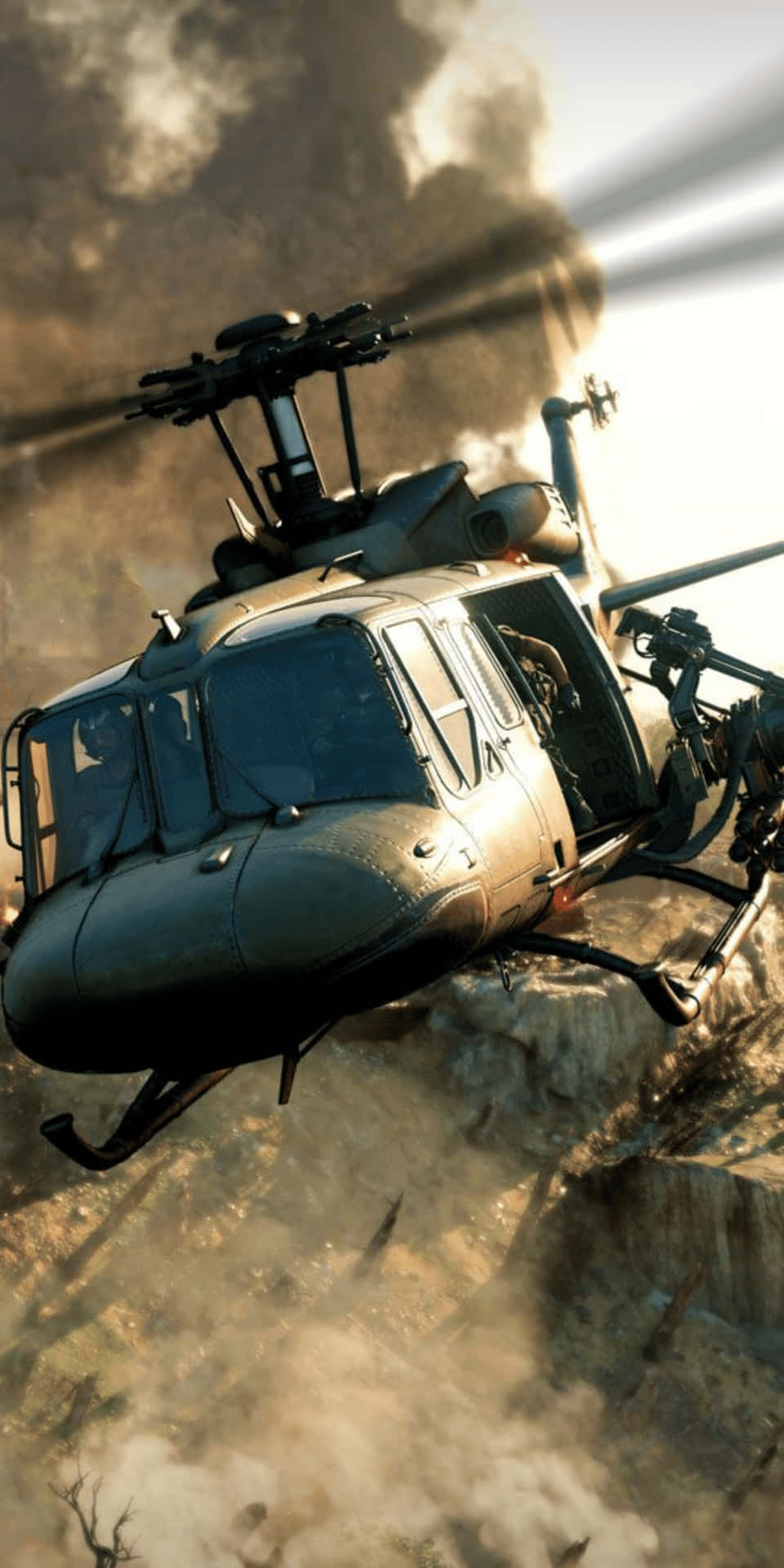Pixel3 Call Of Duty Black Ops Cold War Bakgrundsbild Av Helikopter.