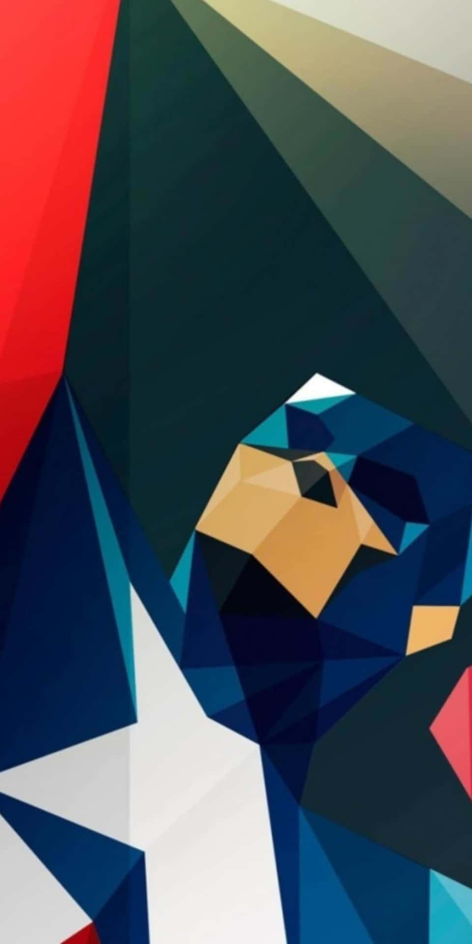 Pixel3 Bakgrundsbild Med Captain America Geometrisk Konst