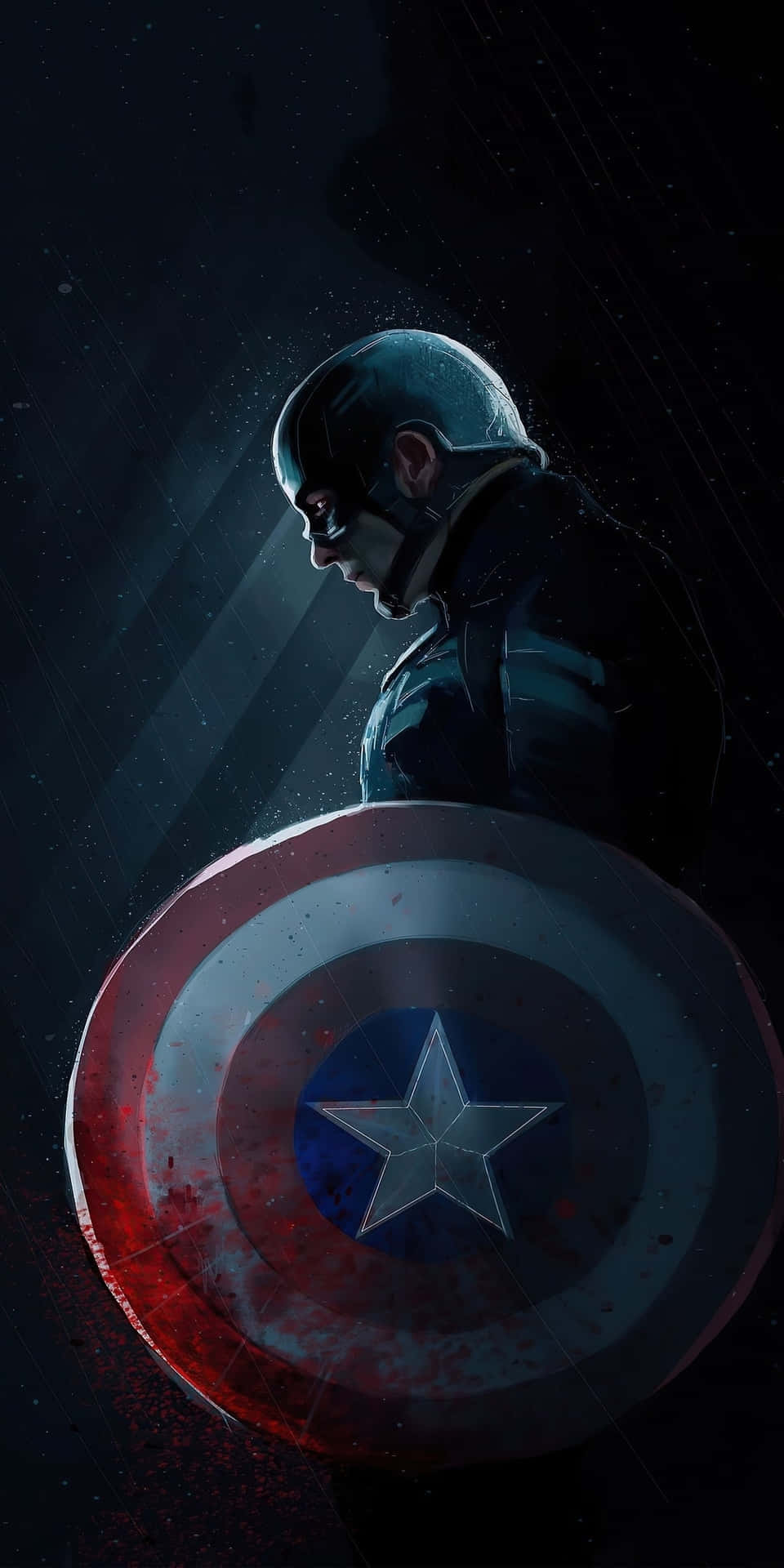 Sfondoscuro Del Pixel 3 Con Captain America.