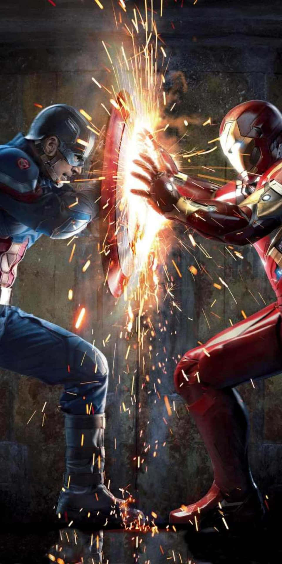 Pixel3 Hintergrund Mit Captain America Gegen Iron Man In Civil War