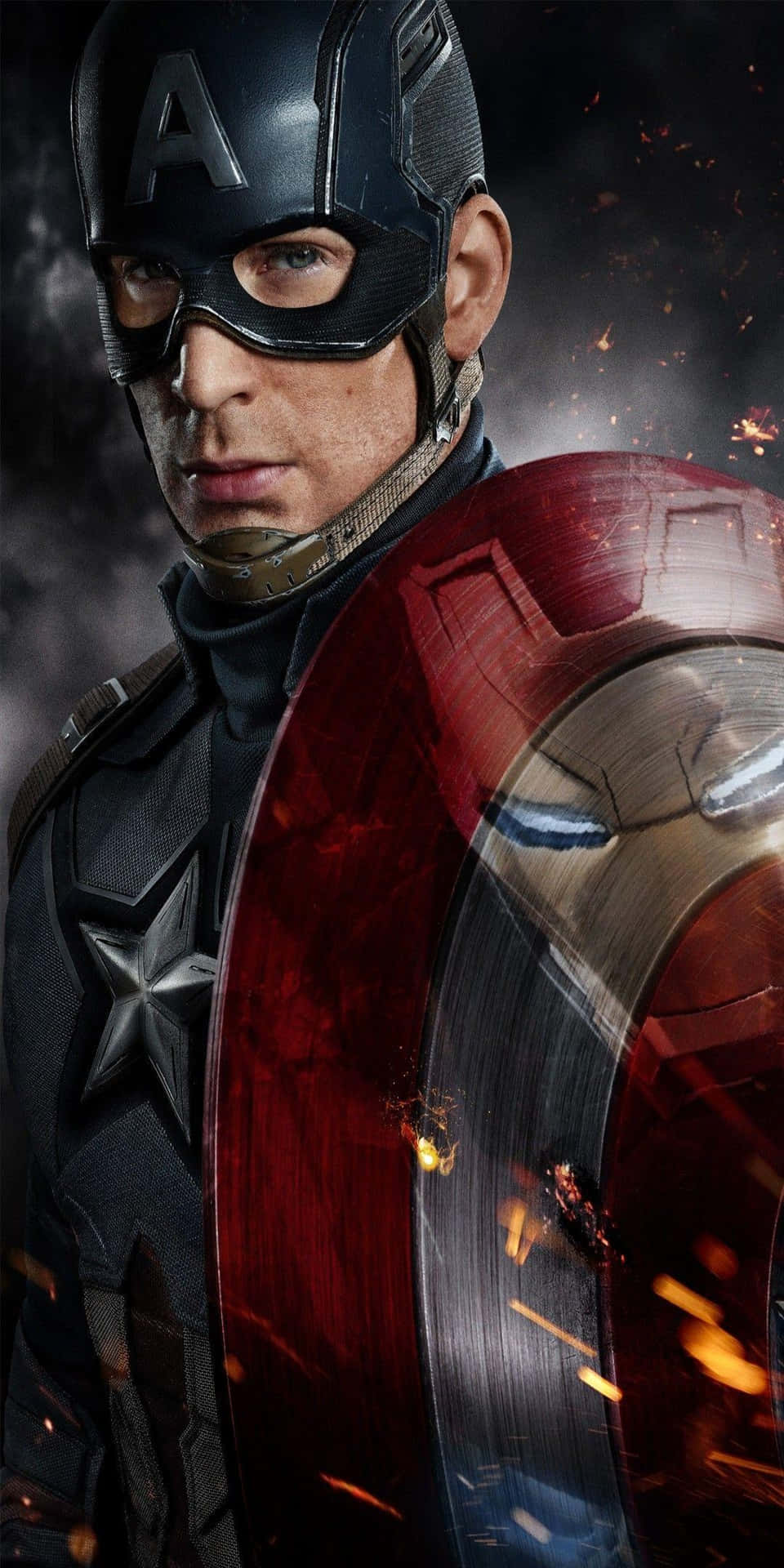 Pixel3 Bakgrund Med Captain America Superhjälte.