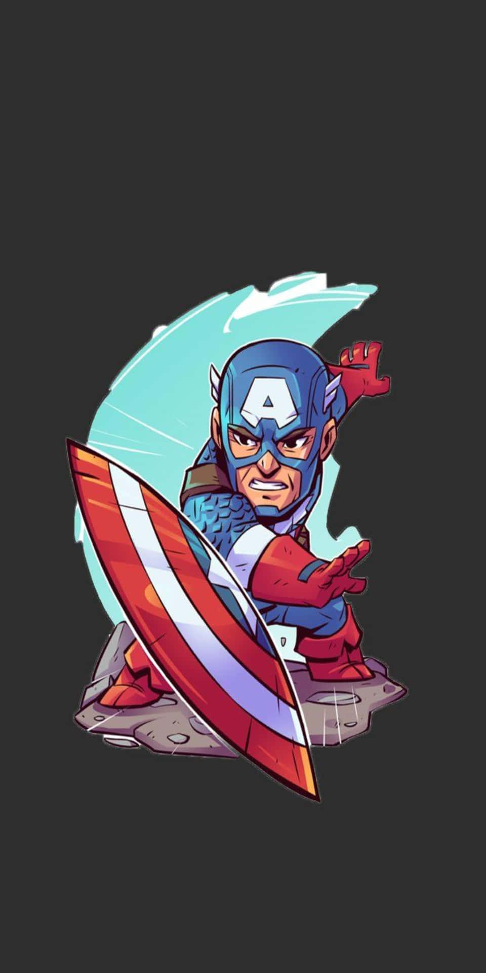 Pixel3 Kapten Amerika Tecknad Bakgrundskonst