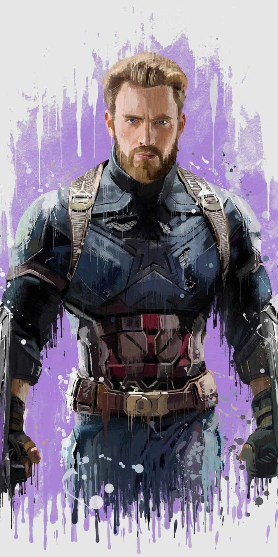 Pixel3 Bakgrundsbild Med Captain America-fan Konst