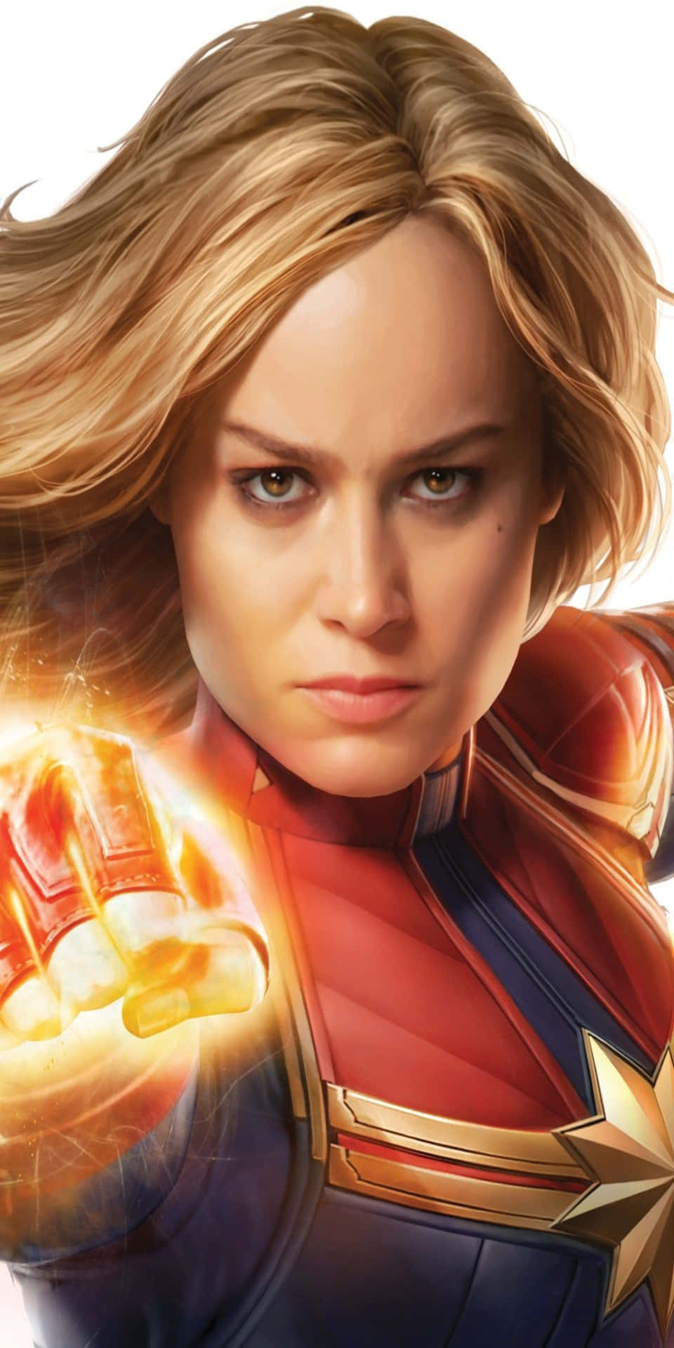 Fondode Pantalla De Brie Larson En Primer Plano Con El Smartphone Pixel 3 De Captain Marvel.