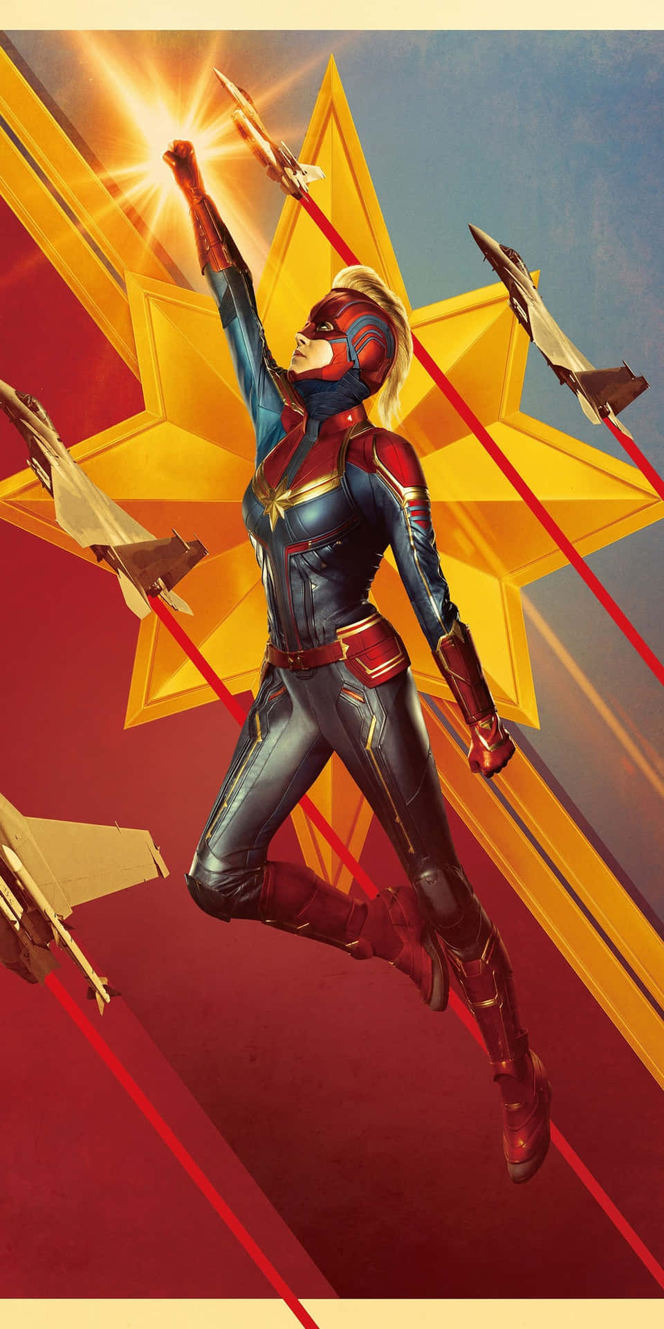 Pixel 3 Captain Marvel Flying Background