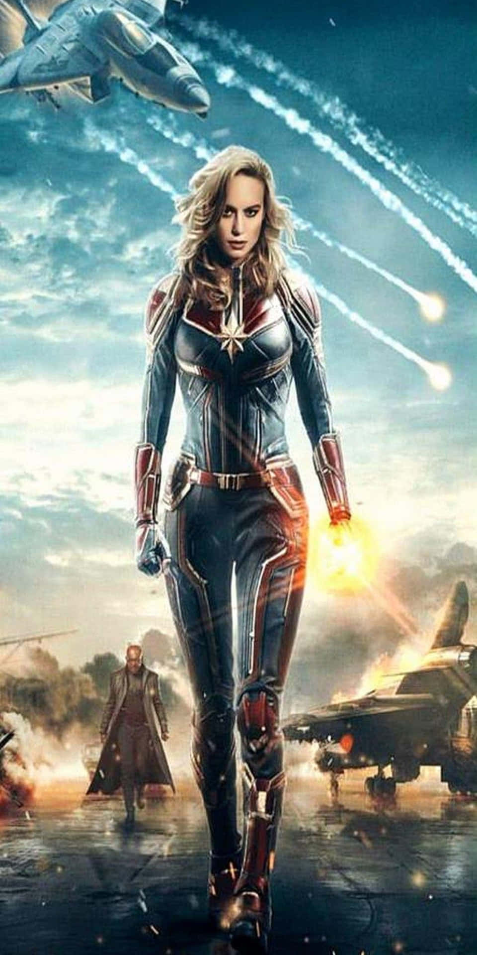 Pixel 3 Captain Marvel Walking Background