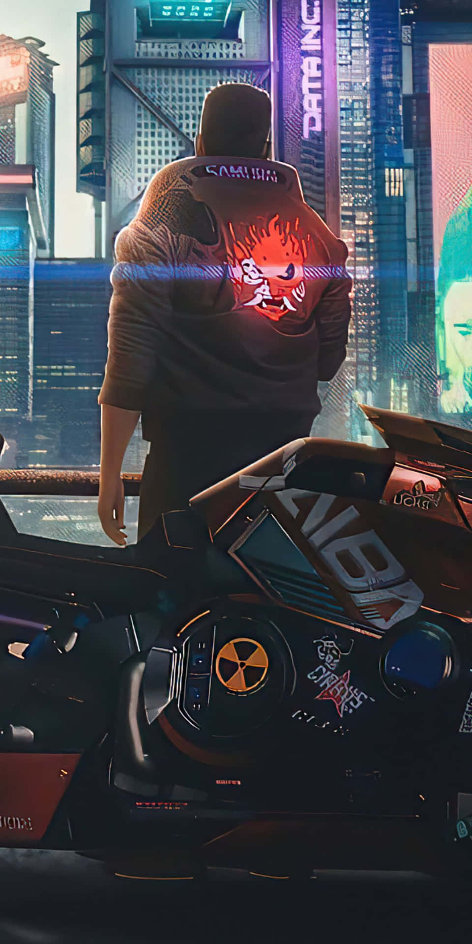 Pixel 3 Cyberpunk 2077 Game Logo Background