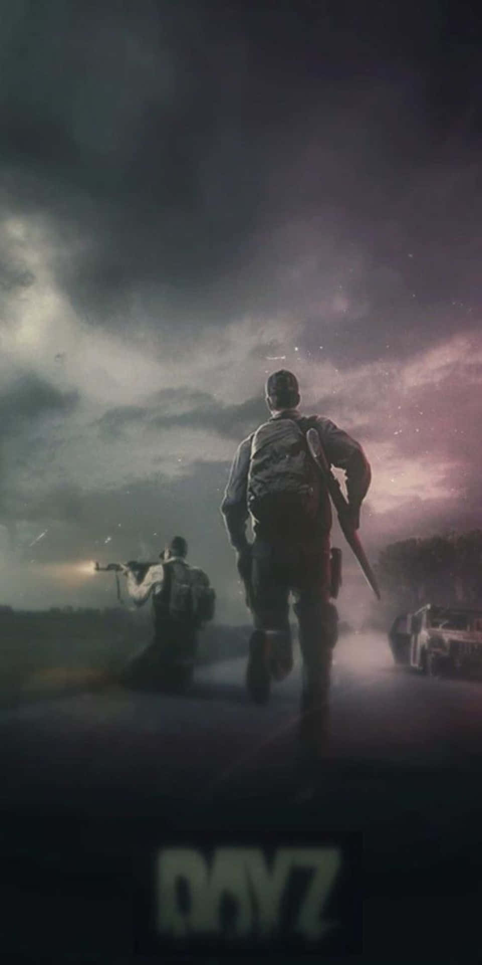 A Poster For Dayz With Soldiers On The Road