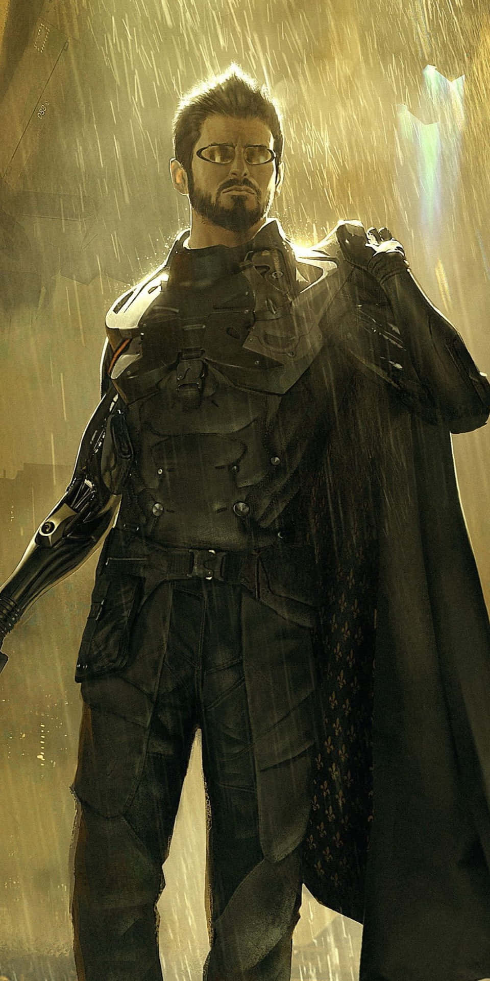 Adamjensen, Personagem De Deus Ex: Mankind Divided, Em Pixel 3, Papel De Parede Chuvoso.