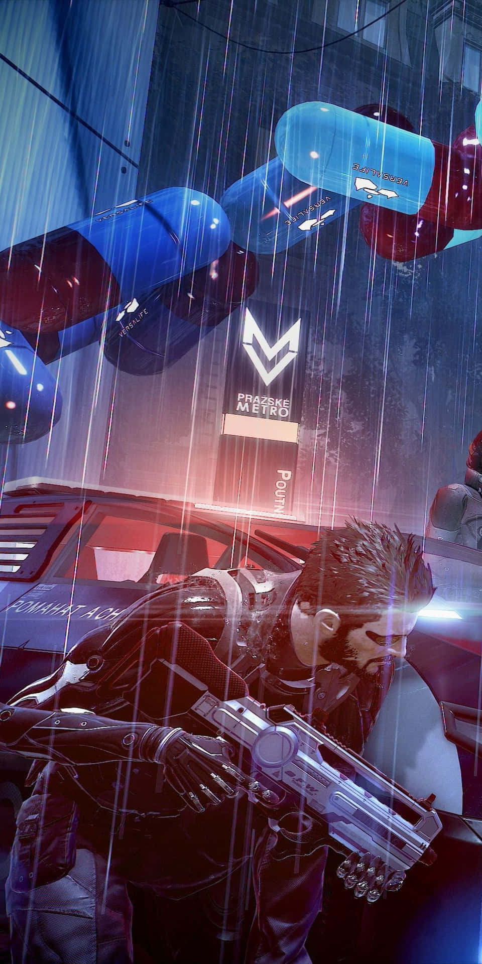 Adamjensen Versteckt Sich Auf Dem Pixel 3 Deus Ex Mankind Divided Hintergrund
