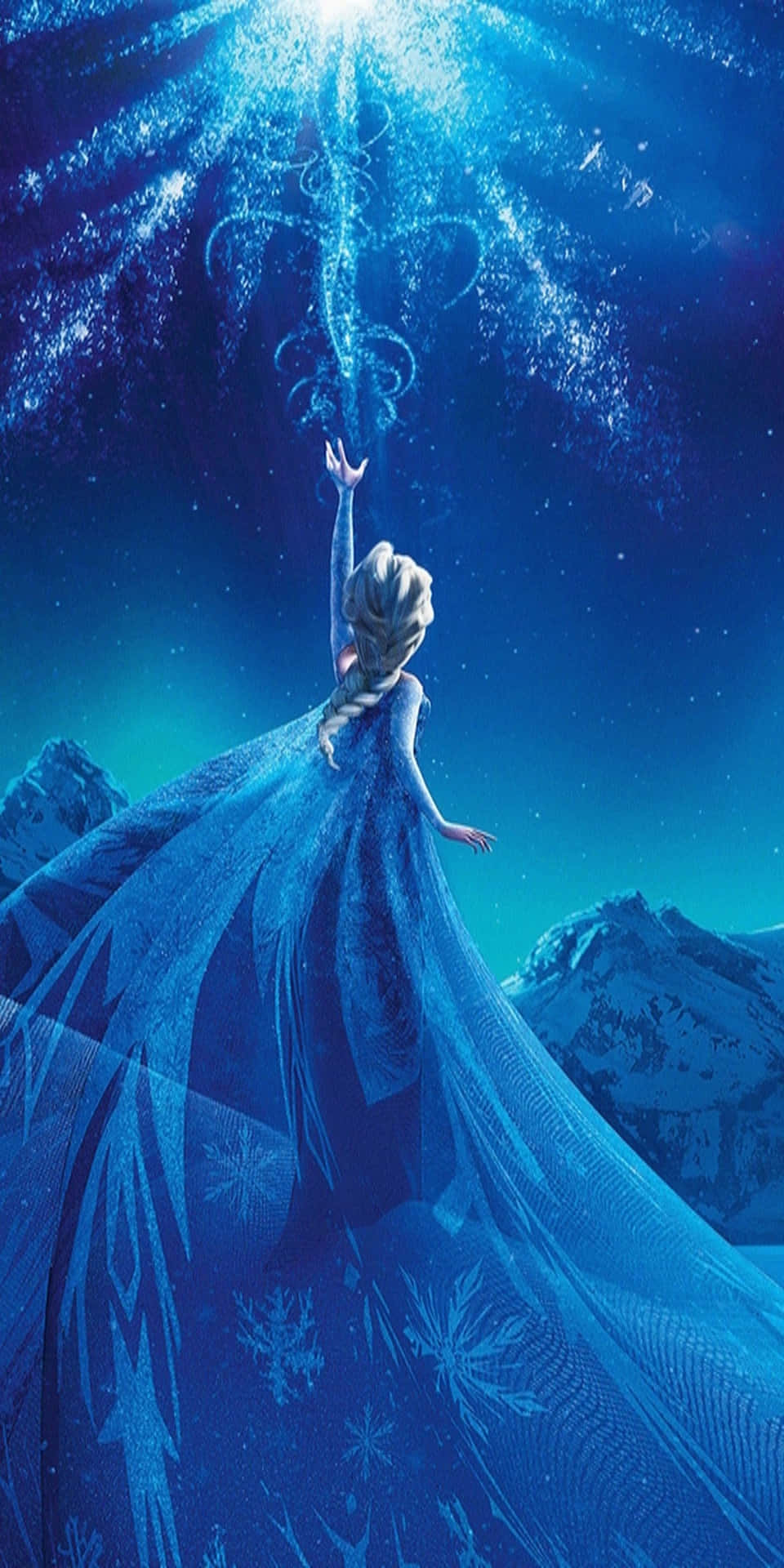 Posterdel Film Frozen Con Elsa Vestita Di Blu