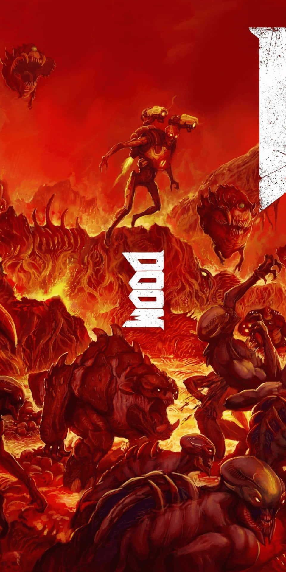 Superstiliserat Pixel 3 Doom-tapet.
