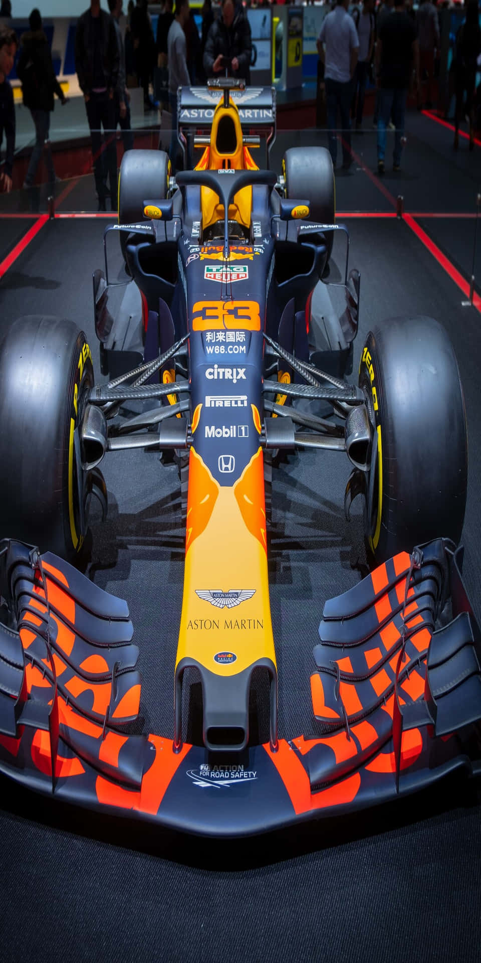 Yellow Red Bull Pixel 3 F1 2016 Background