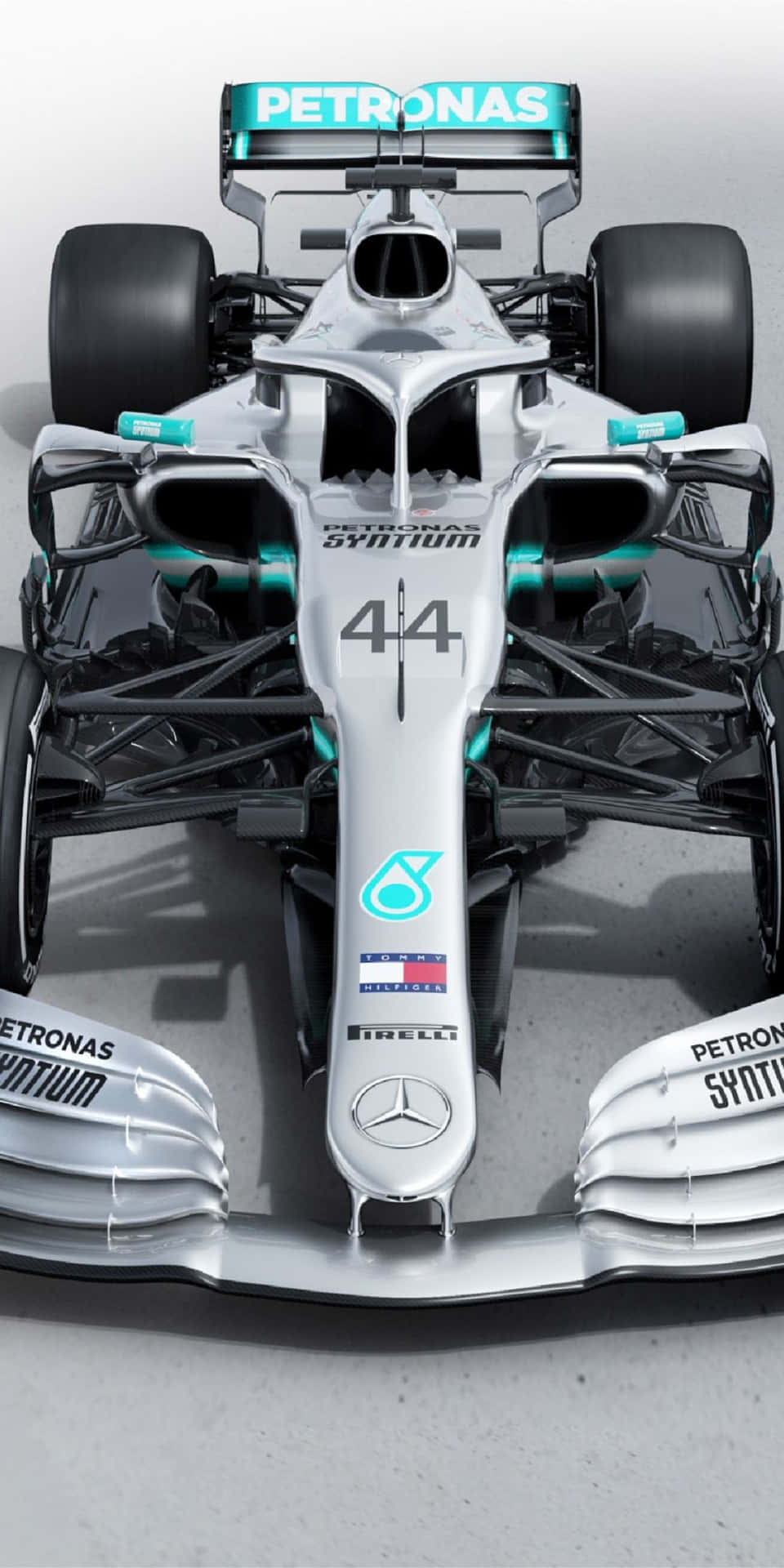 Mercedes F1 Car In A Grey Background
