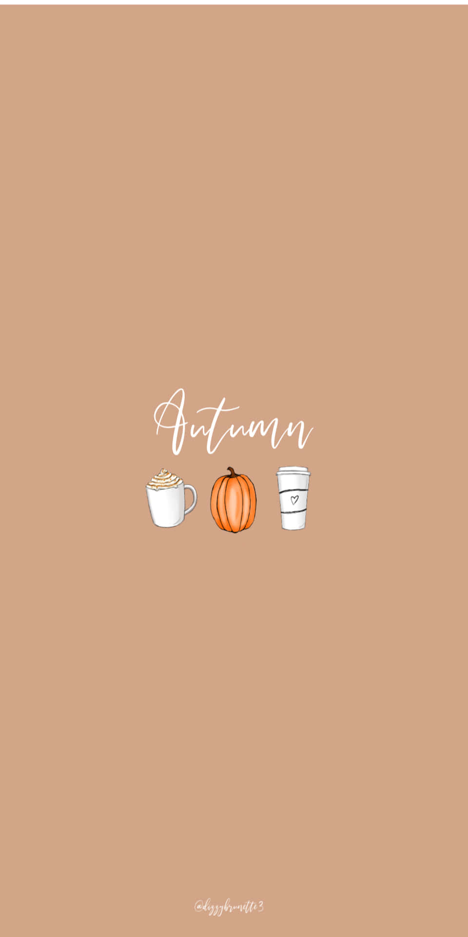 Pixel 3 Fall Autumn Aesthetic Pumpkin Coffee Cups Background