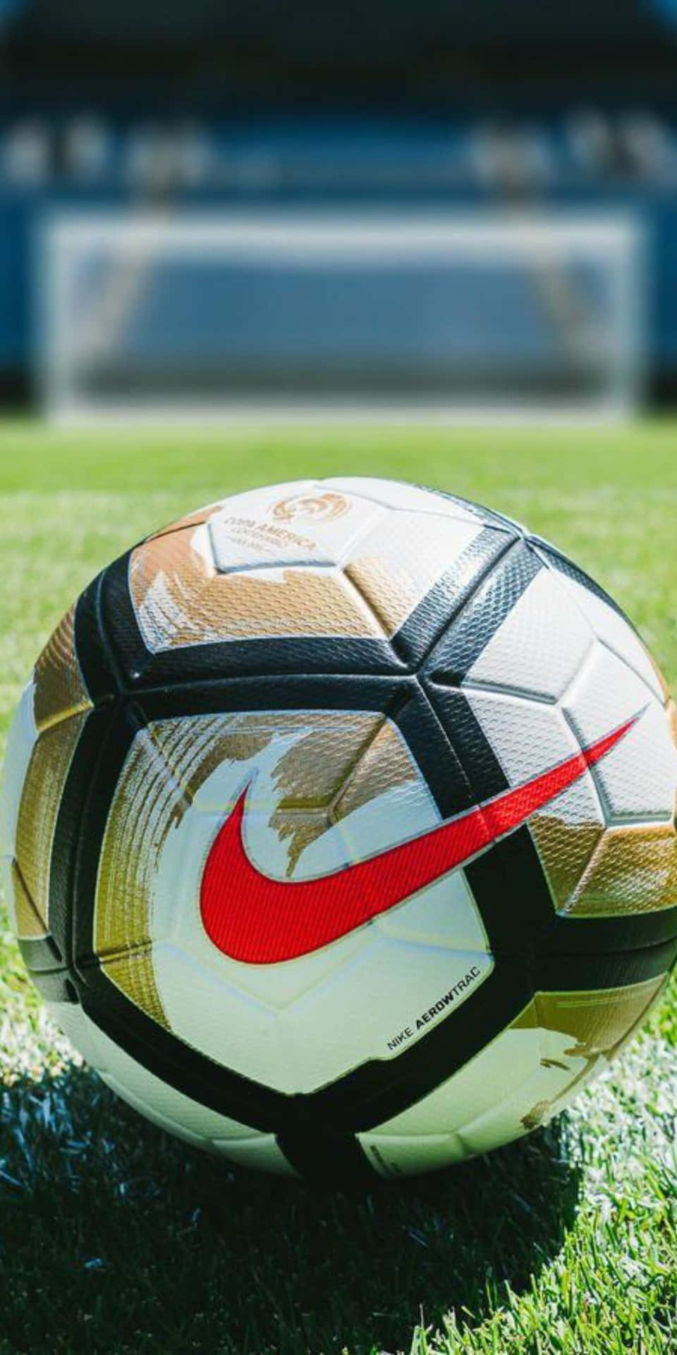 Soccer Ball With Red Nike Logo Pixel 3 Football Background