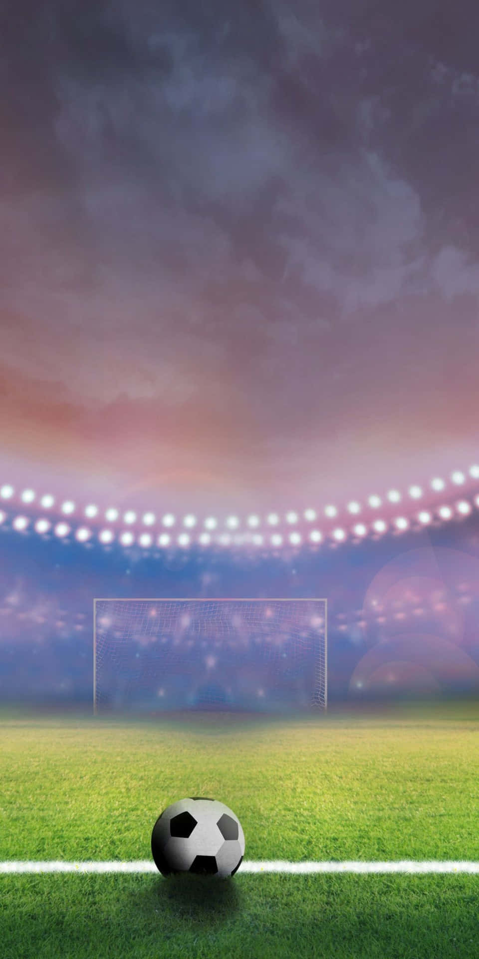 Ball And Stadium Lights Pixel 3 Football Background