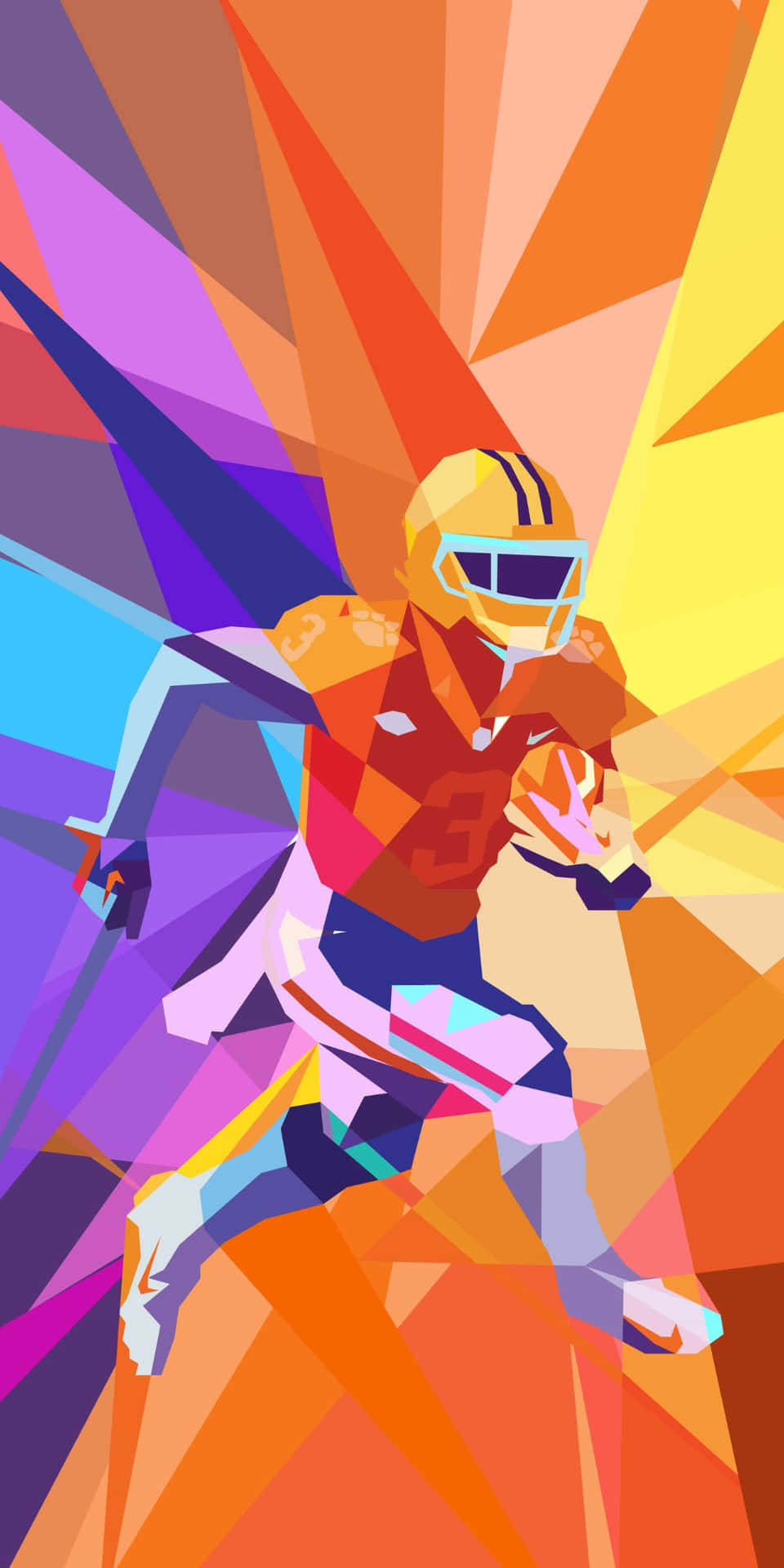 Football Player Polygon Artwork Pixel 3 Football Background