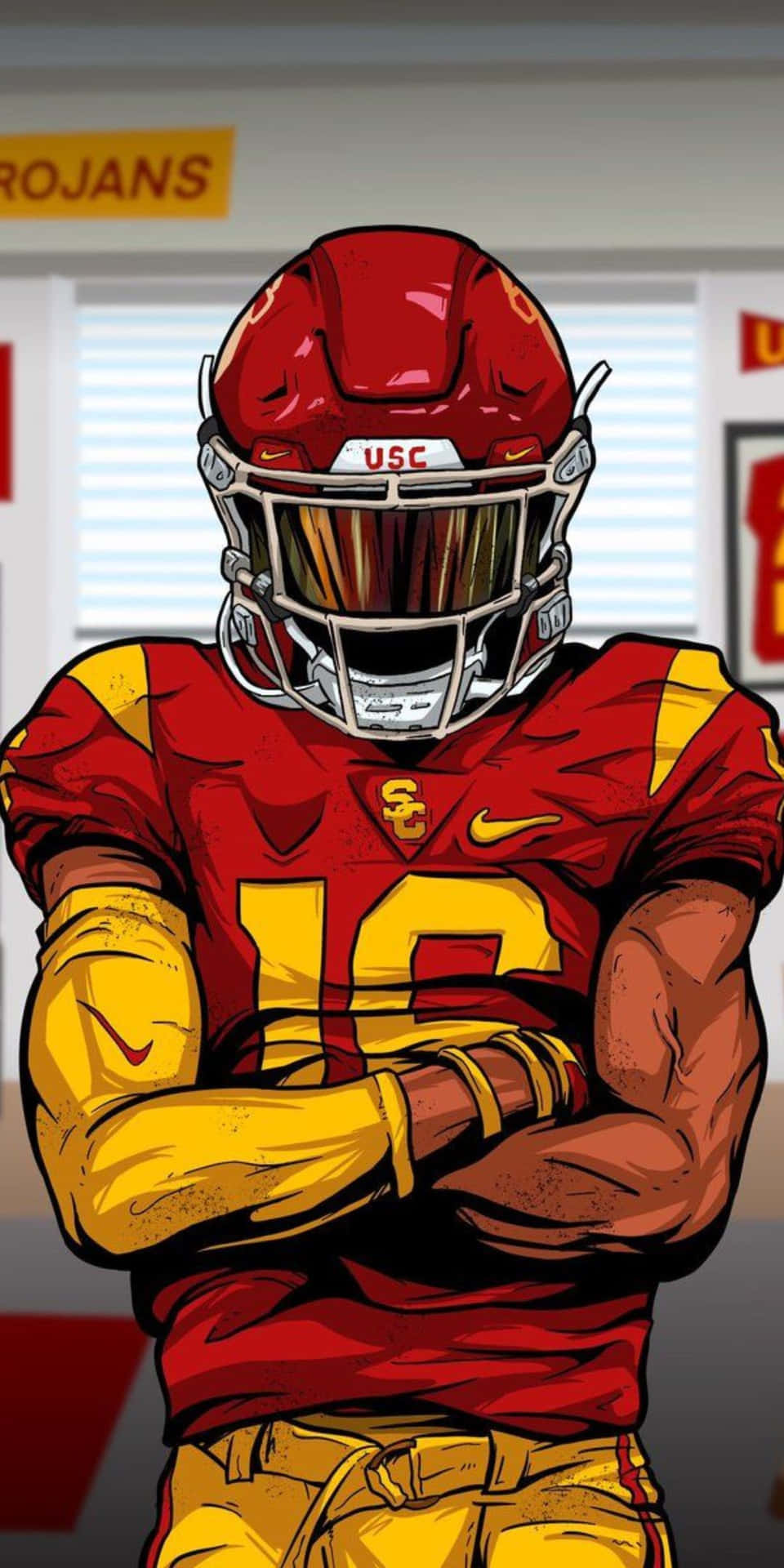 USC Trojans Player Artwork Pixel 3 Football Background