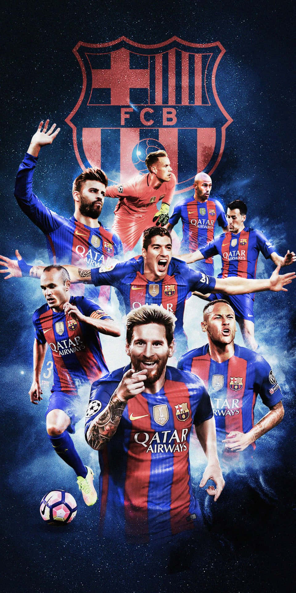 FC Barcelona Athletes Pixel 3 Football Background