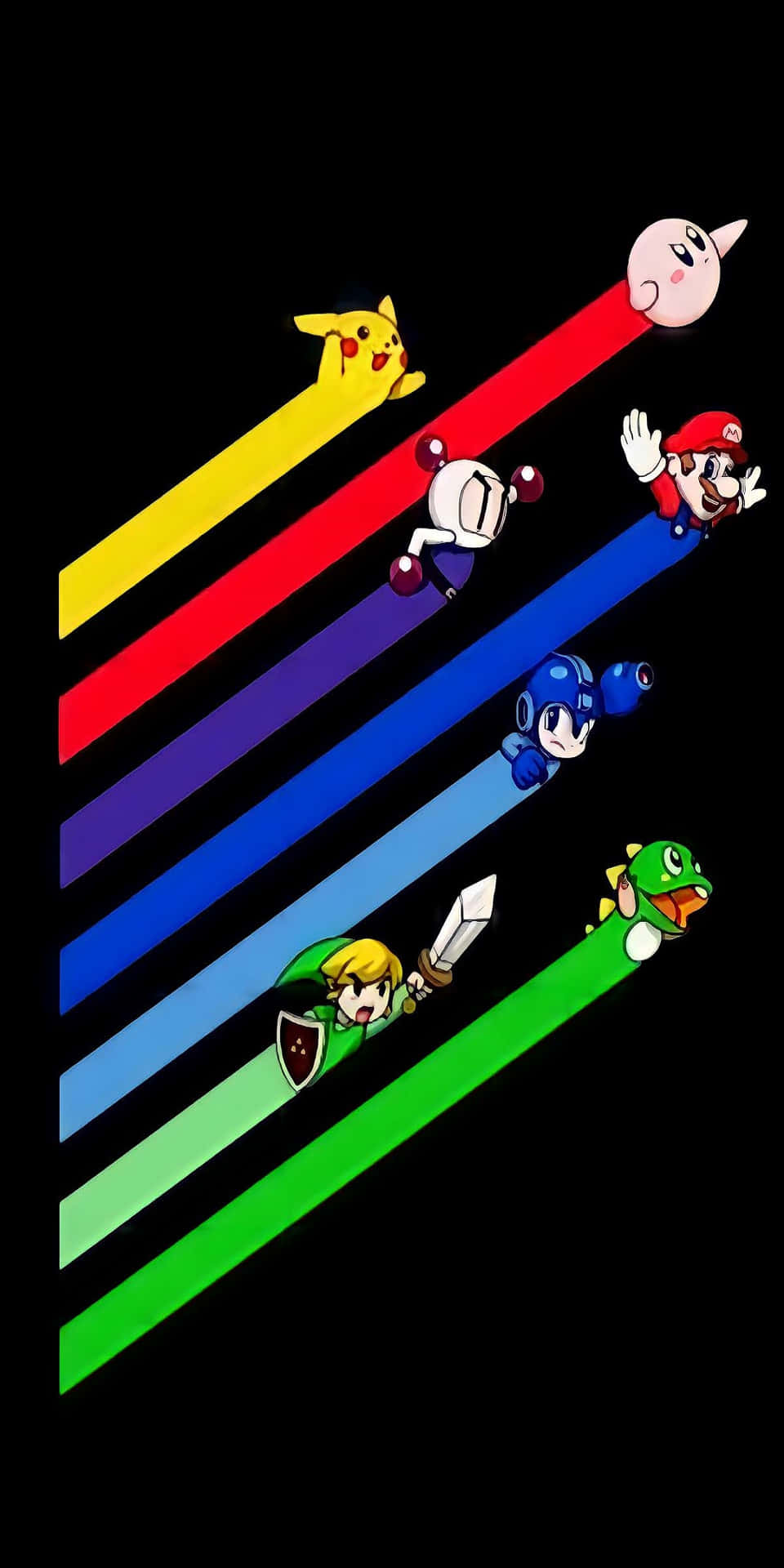 A Rainbow Striped Line Of Characters