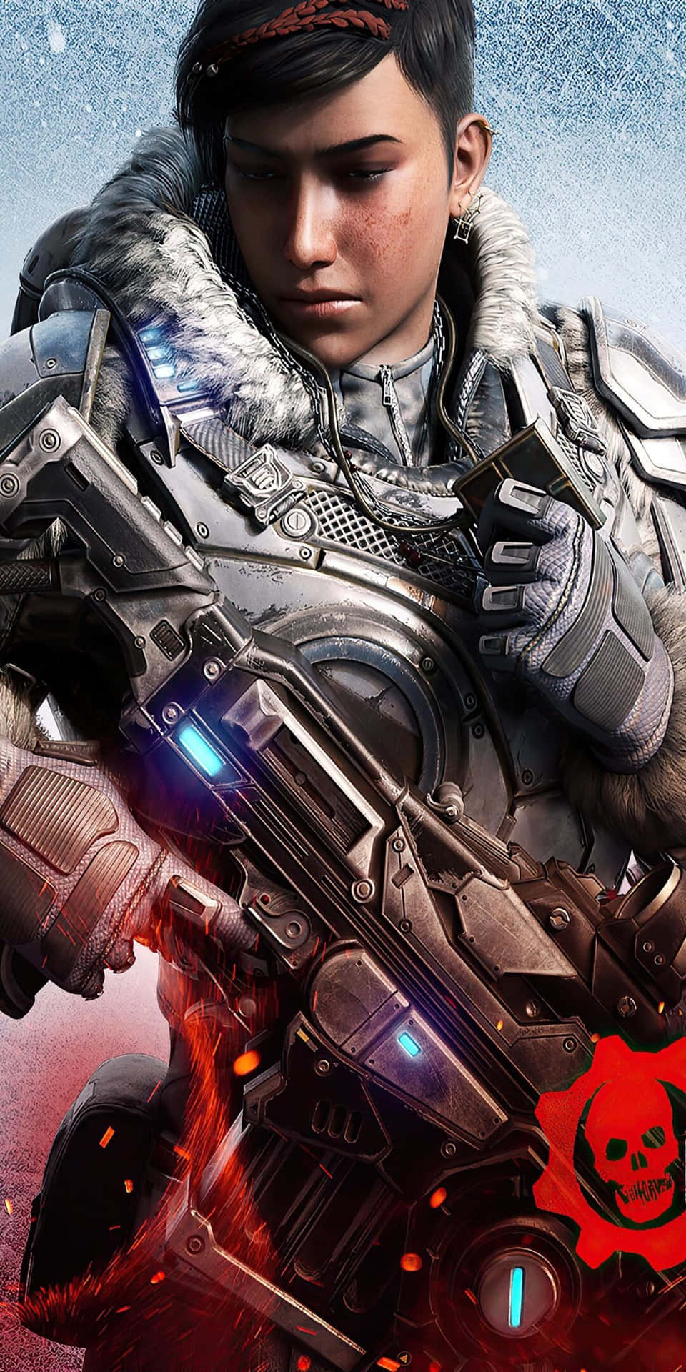 Sfondodi Kait Diaz Con L'arma Pixel 3 Di Gears Of War 5.