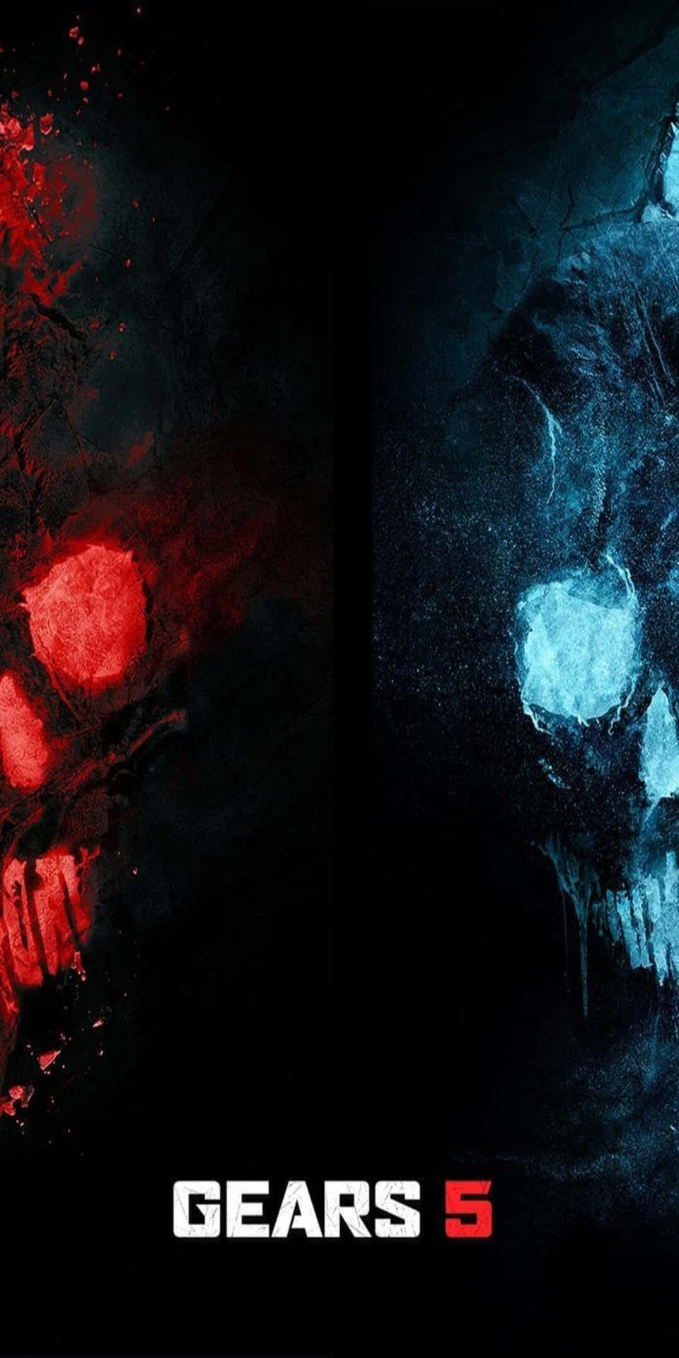 Sfondocon Ritratto Blu E Rosso Pixel 3 Di Gears Of War 5
