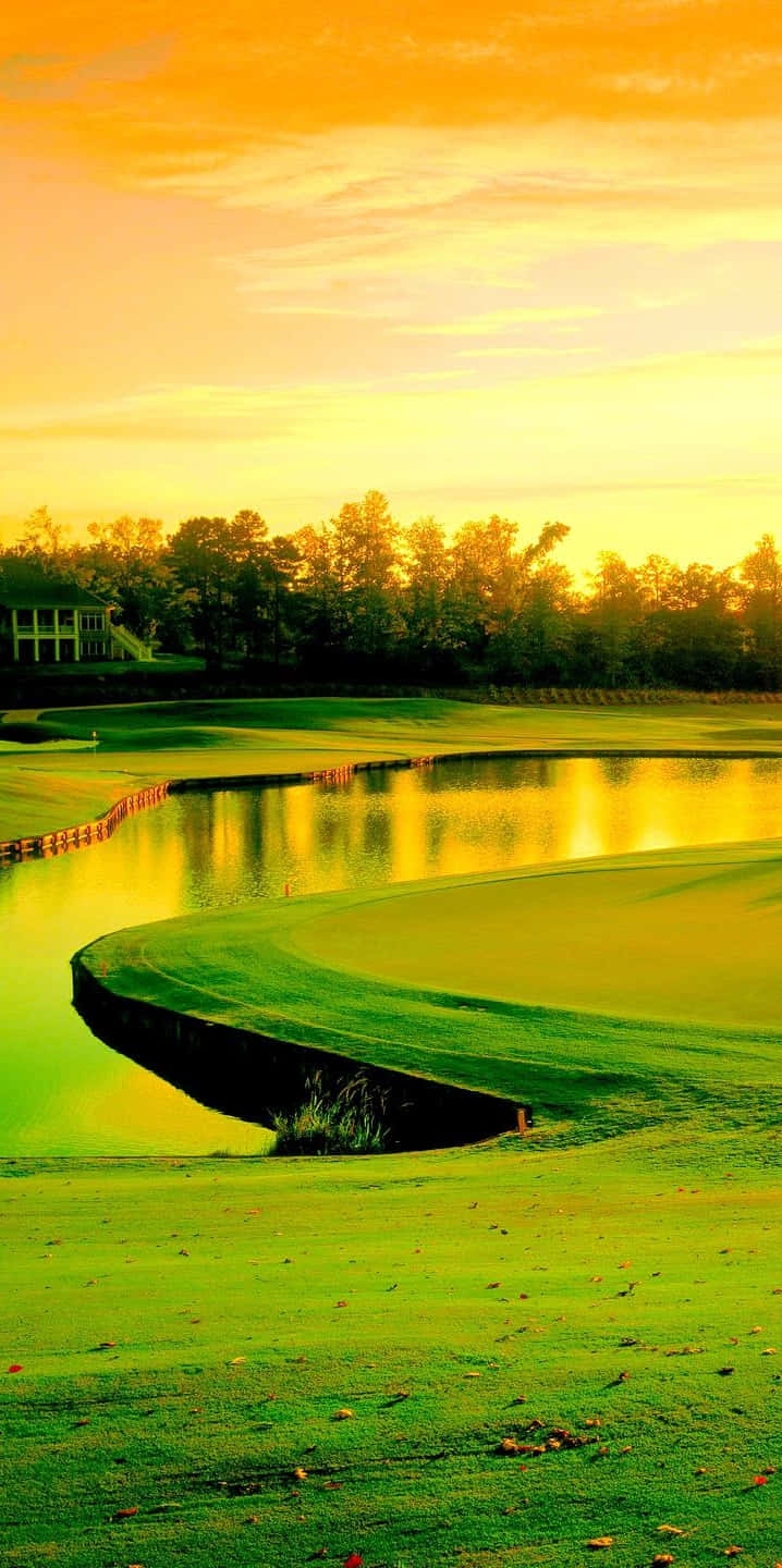 Warm Sunset Pixel 3 Golf Course Background