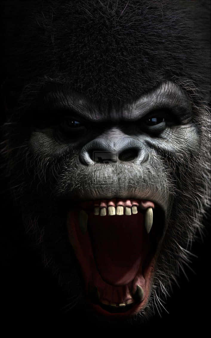 Majestic Gorilla in the Wild on Pixel 3 Background