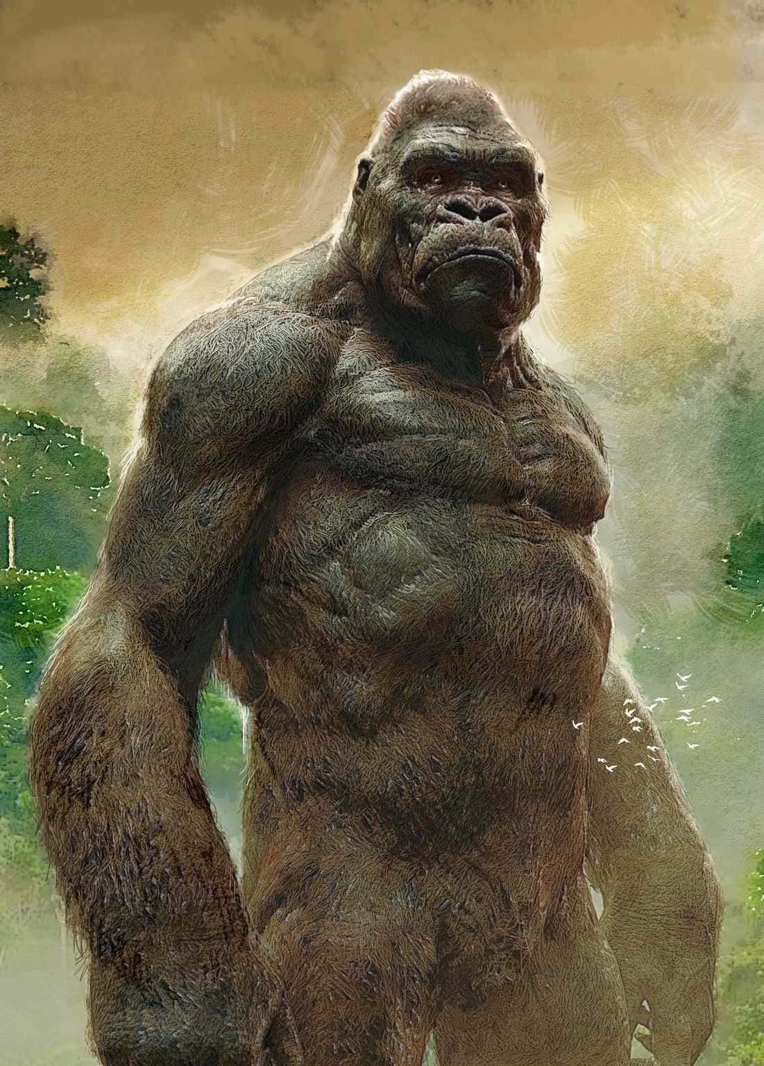 Pixel3 Muskulöser Gorilla Hintergrund
