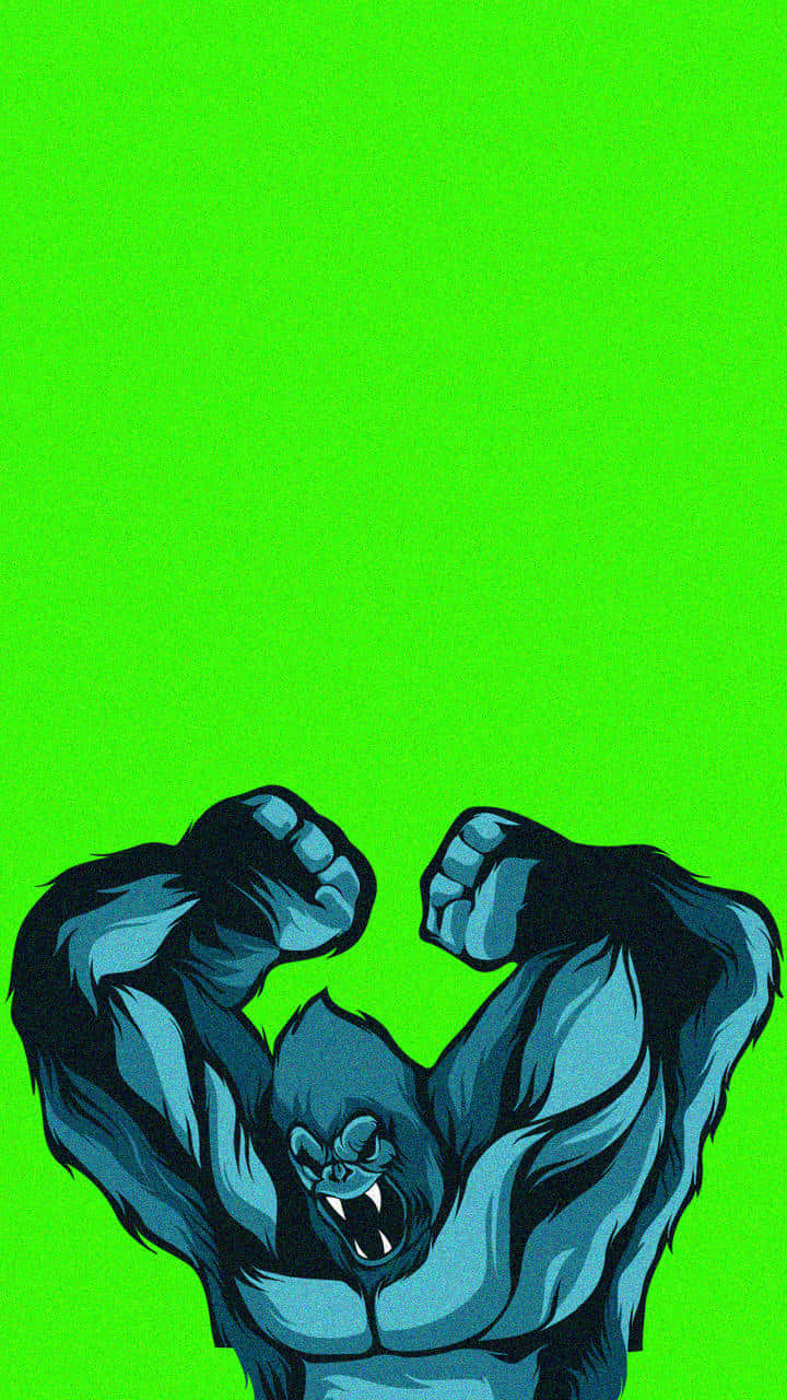 Pixel 3 Blue Gorilla Art Background